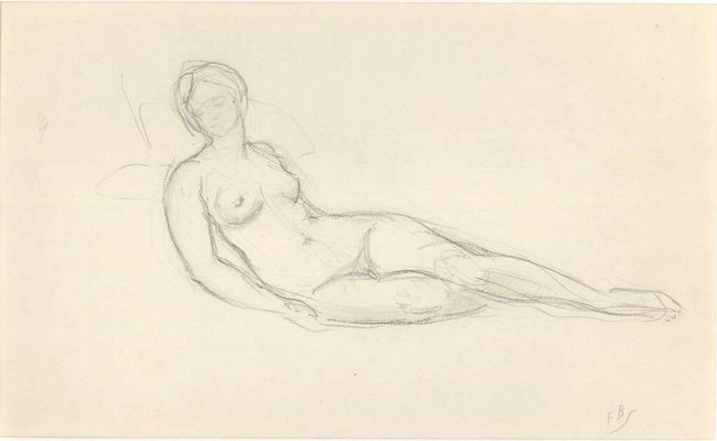 Lying Nude, Original Drawing, Early 20th-Century-ZCI-1164314