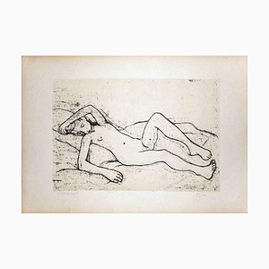 Lying Nude Woman - Original Lithograph by Felice Casorati - 1946 1946-ZCI-761600