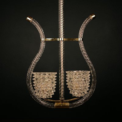 Lyre Murano Chandelier by Ercole Barovier for Barovier and Toso, 1940s-WQC-2034568