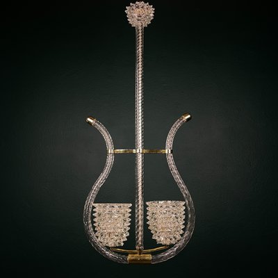 Lyre Murano Chandelier by Ercole Barovier for Barovier and Toso, 1940s-WQC-2034568