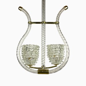 Lyre Murano Chandelier by Ercole Barovier for Barovier and Toso, 1940s-WQC-2034568