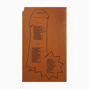 Lyric Composition - Original Screen Print on Linoleum by L. Luoratoll - 1974 1974-ZCI-768600