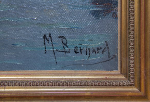 M. Bernard, Ships in the Port, Oil on Canvas, Framed-FSD-1209388