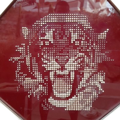 M. Crouzet, Jaguar Sculpture, Brass & Red Acrylic Glass-TCS-1080802