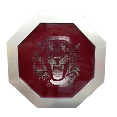 M. Crouzet, Jaguar Sculpture, Brass & Red Acrylic Glass-TCS-1080802