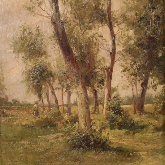 M. Gheduzzi, Small Landscape, 1940, Oil on Board, Framed