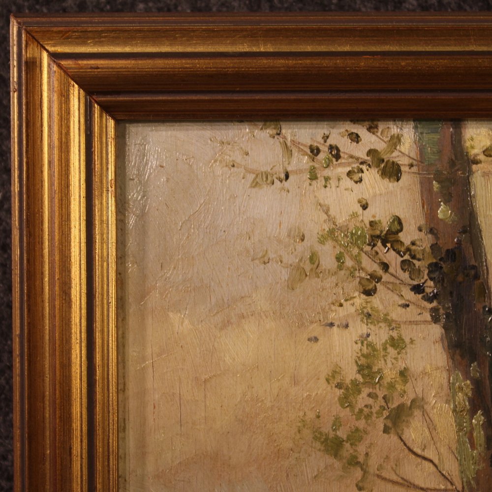 M. Gheduzzi, Small Landscape, 1940, Oil on Board, Framed