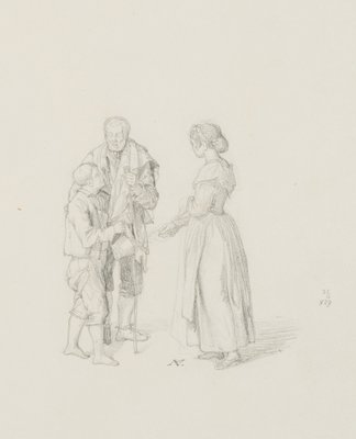 M. Neher, Beggar with Child, 1829, Pencil-OJR-1273277