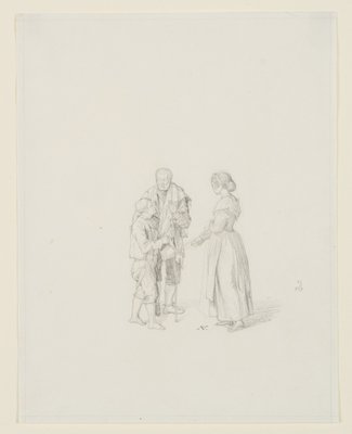 M. Neher, Beggar with Child, 1829, Pencil-OJR-1273277