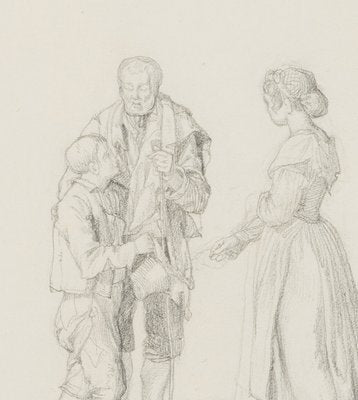 M. Neher, Beggar with Child, 1829, Pencil-OJR-1273277