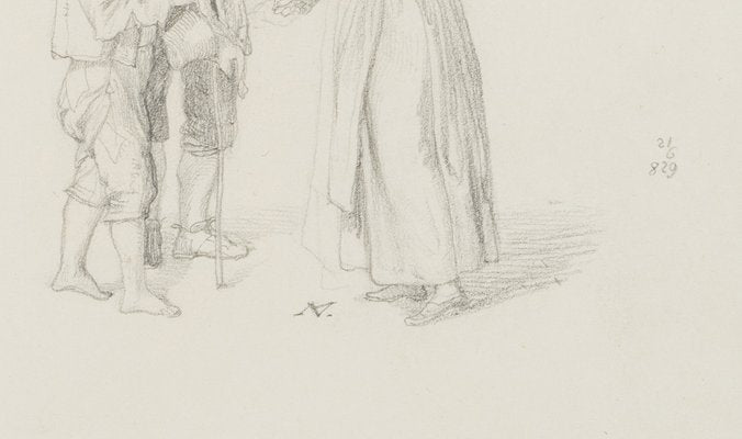 M. Neher, Beggar with Child, 1829, Pencil-OJR-1273277