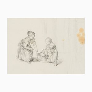 M. Neher, Children with Kittens, 1803, Pencil-OJR-1273265