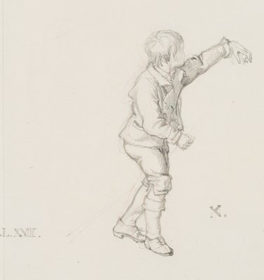 M. Neher, Figure Study of a Boy, 1840, Pencil-OJR-1273302