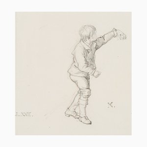 M. Neher, Figure Study of a Boy, 1840, Pencil-OJR-1273302