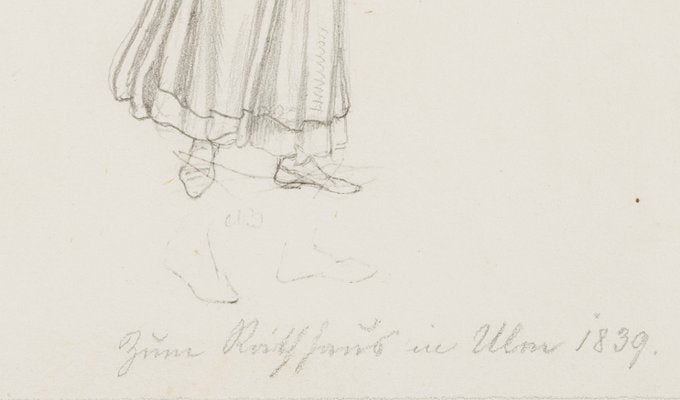 M. Neher, Figure Study on the Town Hall in Ulm, 1839, Pencil-OJR-1273300