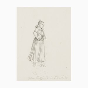 M. Neher, Figure Study on the Town Hall in Ulm, 1839, Pencil-OJR-1273300