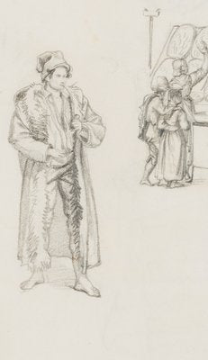 M. Neher, Italian Market Scene, 1840, Pencil-OJR-1273306