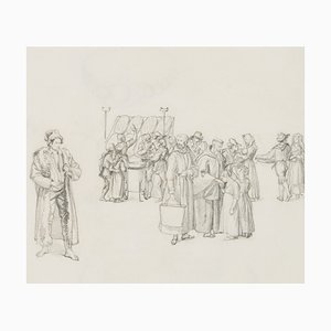 M. Neher, Italian Market Scene, 1840, Pencil-OJR-1273306