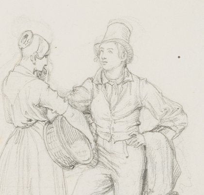 M. Neher, Man and Woman in the Conversation, 1830, Pencil-OJR-1273290