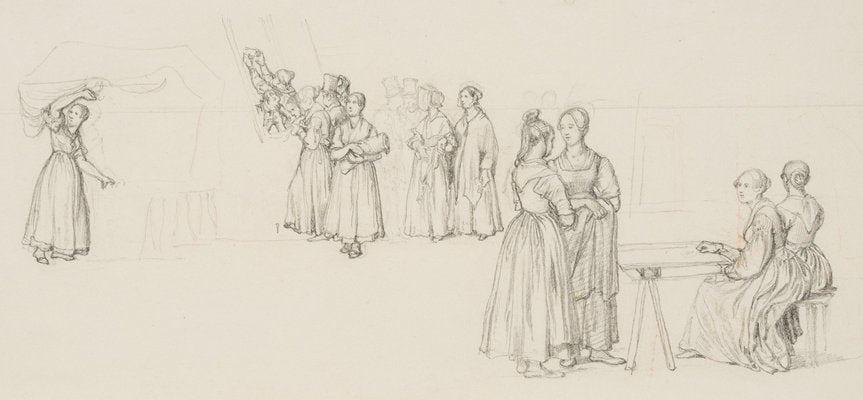 M. Neher, Market Scene, 1830, Pencil-OJR-1273289