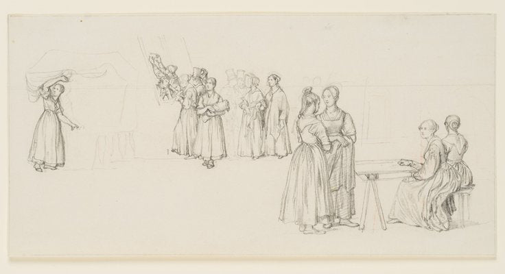 M. Neher, Market Scene, 1830, Pencil-OJR-1273289