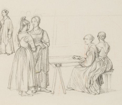 M. Neher, Market Scene, 1830, Pencil-OJR-1273289