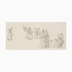 M. Neher, Market Scene, 1830, Pencil-OJR-1273289