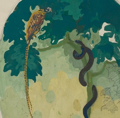 M. Wiegand, the Snake and the Pheasant, 20th-century, Gouache-OJR-1273504