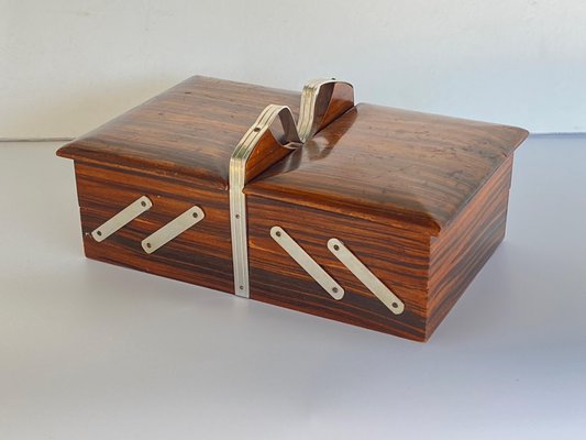 Macassar Brown Ebony and Satin Wood Game Box, France, 1940s-UR-1367255