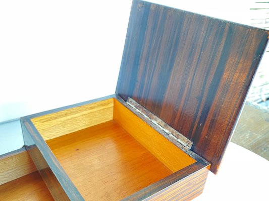 Macassar Brown Ebony and Satin Wood Game Box, France, 1940s-UR-1367255