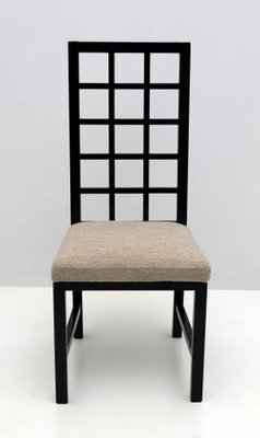 Mackintosh Style Black Lacquered High Back Chairs, 1970, Set of 4-FER-1758727