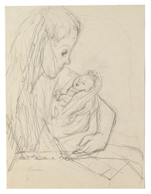 Madam Rundera - Original Pencil on Paper by Jeanne Daour - 1949 1949-ZCI-777631