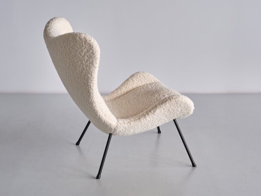 Madame Lounge Chair in White Nobilis Bouclé by Fritz Neth for Correcta, 1958-FMT-1452755