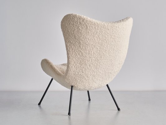 Madame Lounge Chair in White Nobilis Bouclé by Fritz Neth for Correcta, 1958-FMT-1452755