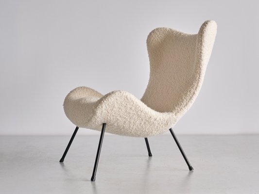 Madame Lounge Chair in White Nobilis Bouclé by Fritz Neth for Correcta, 1958-FMT-1452755