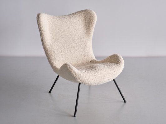 Madame Lounge Chair in White Nobilis Bouclé by Fritz Neth for Correcta, 1958-FMT-1452755