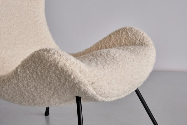 Madame Lounge Chair in White Nobilis Bouclé by Fritz Neth for Correcta, 1958-FMT-1452755