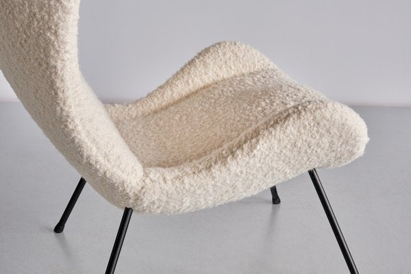 Madame Lounge Chair in White Nobilis Bouclé by Fritz Neth for Correcta, 1958-FMT-1452755