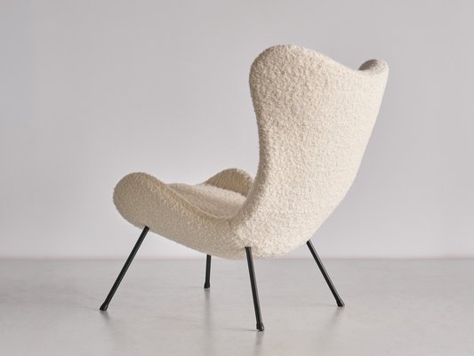 Madame Lounge Chair in White Nobilis Bouclé by Fritz Neth for Correcta, 1958-FMT-1452755