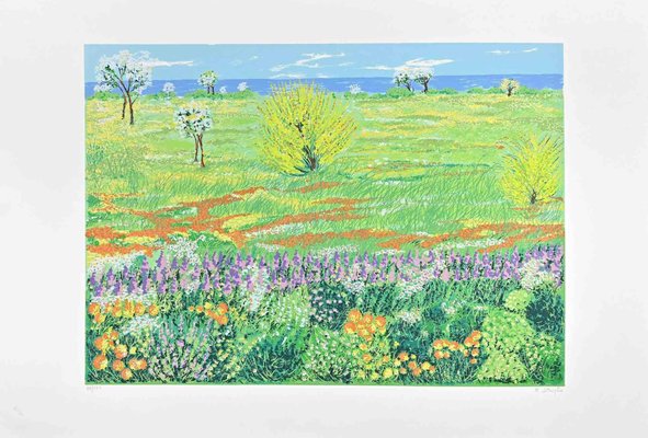 Maddalena Striglio, Meadow in Spring, Original Screen Print, Late 20th-Century-ZCI-1290374