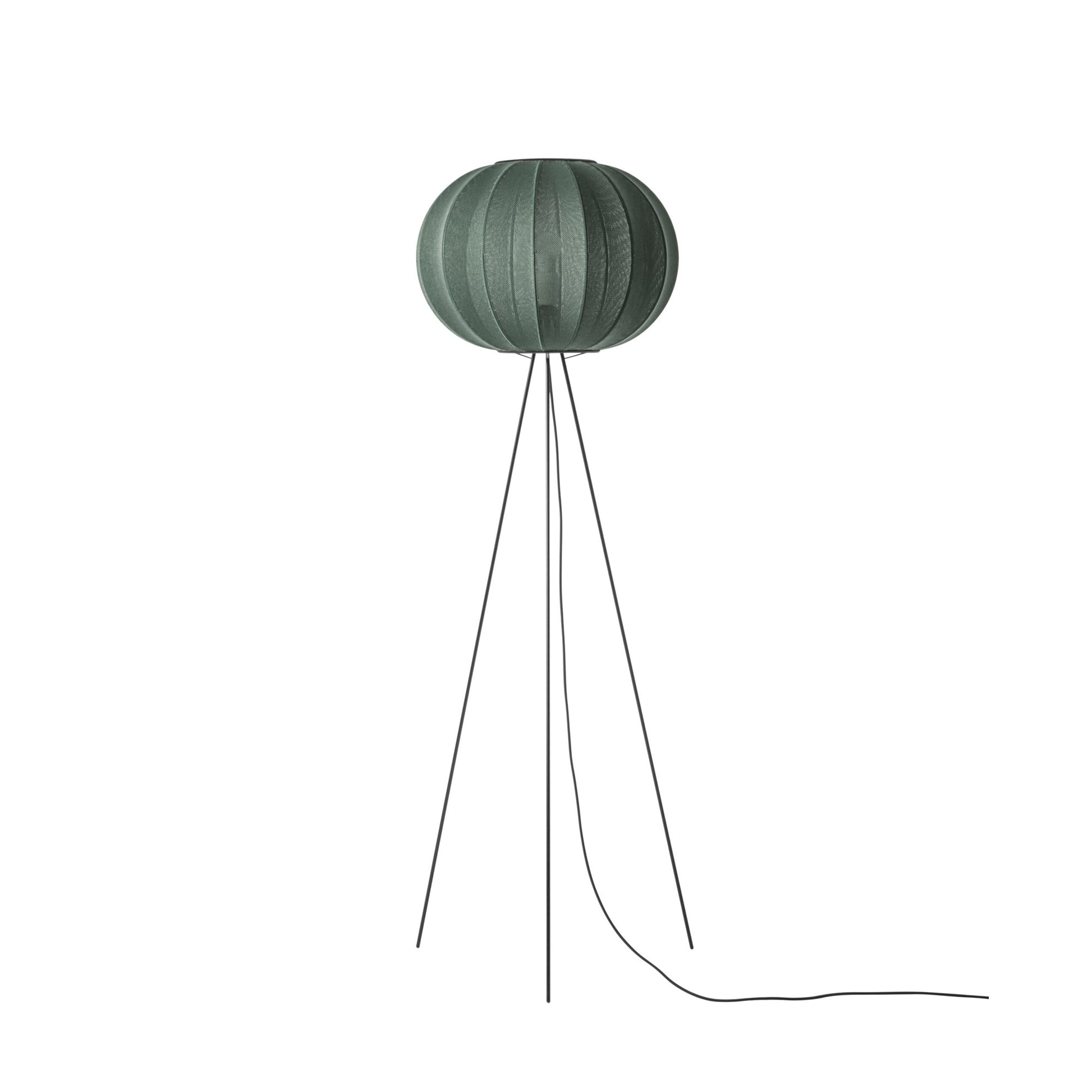 Knit-Wit Round Floor Lamp Tall Ø45 by Made By Hand #Tweed Green