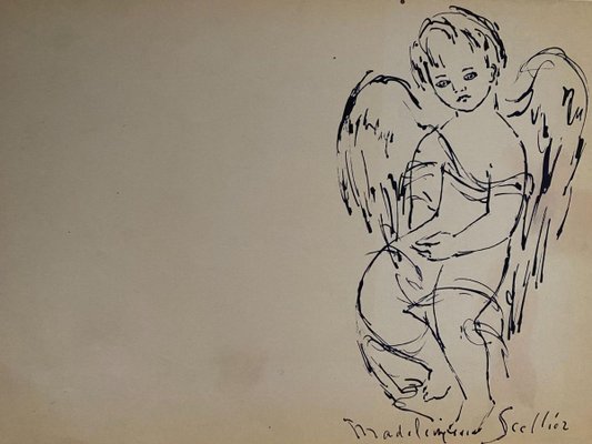 Madeleine Scellier, The Angels, China Ink, 1955-ZCI-884298