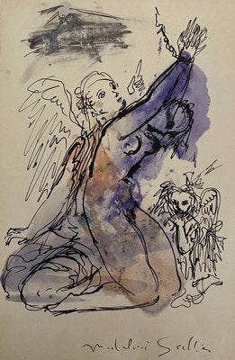 Madeleine Scellier, The Angels, China Ink and Watercolor, 1955-ZCI-884297