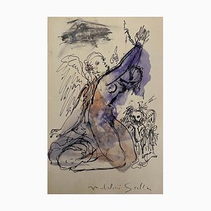 Madeleine Scellier, The Angels, China Ink and Watercolor, 1955-ZCI-884297