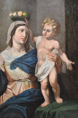 Madonna and Child Jesus, 19th-Century, Oil on Canvas, Framed-YVI-1293125