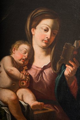 Madonna and Sleeping Child, Naples, Late 18th-Century, Oil on Canvas, Framed-KKK-1326053