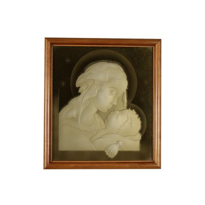 Madonna with Child Gilded Glass, Italy, 1940s-VMM-631004