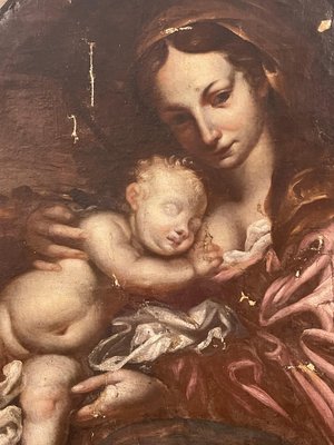 Madonna with Sleeping Child, 17th Century, Oil on Canvas-PKM-1717554