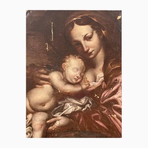 Madonna with Sleeping Child, 17th Century, Oil on Canvas-PKM-1717554