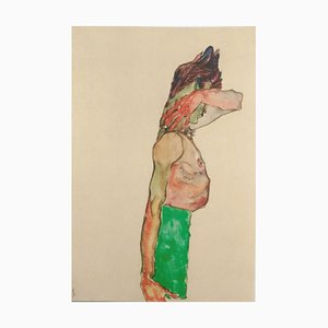 Mädchen mit grünem Rock - Original Lithograph After E. Schiele 1990-ZCI-757106